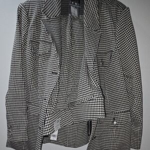 Houndstooth Blazer Jacket With Dress Pants